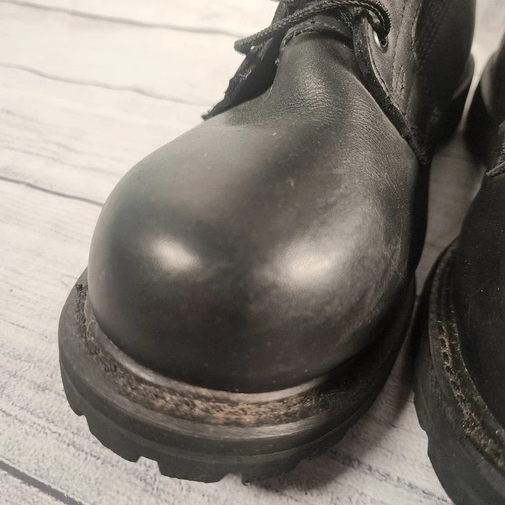 Rocky Mens 10.5W RB/01-01 Black Leather Combat Uniform Boots Tactical Side Zip